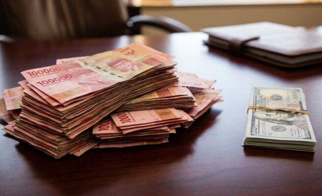 Nilai tukar rupiah melemah dari dolar AS