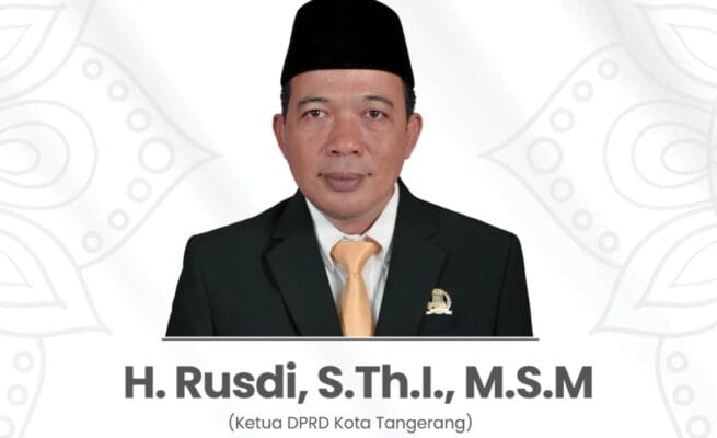 Ketua DPRD Kota Tangerang Rusdi meninggal dunia pada Minggu, 19 Juli 2026.