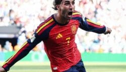 Spanyol mencetak gol ke gawang Argentina di final Piala Dunia 2026