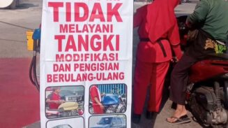 SPBU Pertamina di Kabupaten Tangerang melarang pembelian menggunakan sepeda motor dengan tangki modifikasi