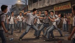 Ilustrasi pelajar tawuran