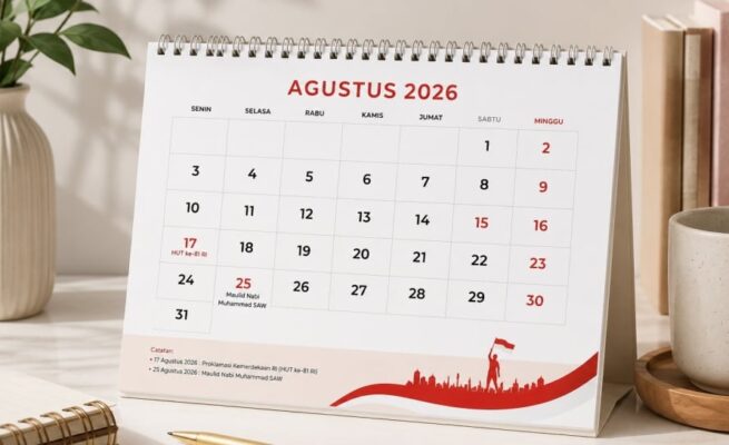 Ilustrasi Kalender Agustus 2026