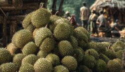 Ilustrasi panen durian di Baduy, Banten