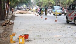 Progres perbaikan Jalan M. Toha, Kecamatan Karawaci, Kota Tangerang.
