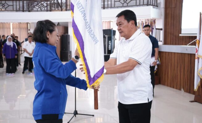 Bupati Tangerang Moch. Maesyal Rasyid mengukuhkan Pengurus Cabang Olahraga (Cabor) Kabupaten Tangerang Masa Bakti 2026-2030 di Gedung Diklat Kitri Bakti, Curug, Sabtu 24 Oktober 2026.